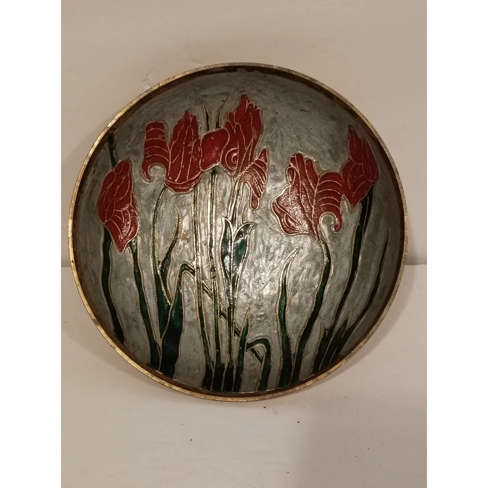 Vintage Messing Enameled‎ Bowl Home Decor Small Brass Decorative Bowl